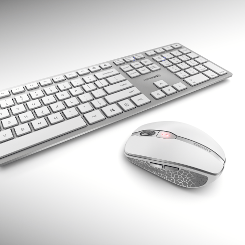 CHERRY DW 9100 SLIM Bluetooth Keyboard and Mouse in Silver